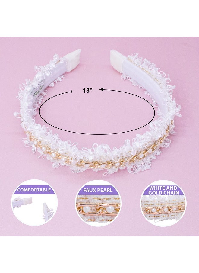 FROG SAC 2 Beaded Headbands For Girls, Pink Pearl Bead Hair Bands For Kids, Cute Fashion Girl Headband Hair Accessories, Confetti Hairbands For Children, Easter Basket Fillers Stocking Stuffers  - Image 4