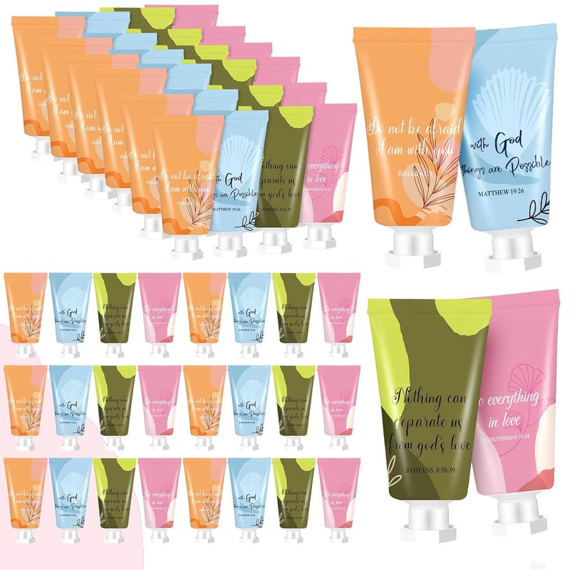 36 Pcs Christian Hand Lotion Bulk Gifts for Women Bible Verse Mini Travel Hand Cream Bulk Christmas Gifts for Stocking Stuffers Homeless Church Appreciation Teachers Coworkers Appreciation Gifts