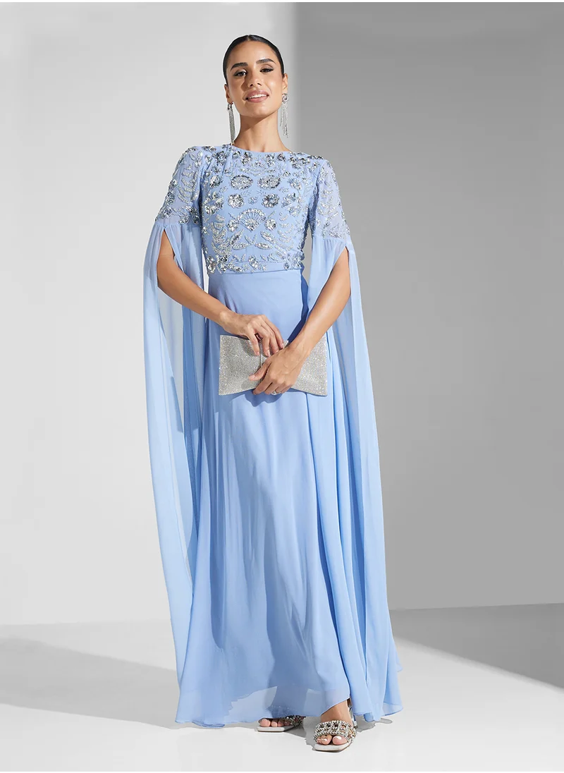 اميليا روز Embellished Mesh Detailed Dress