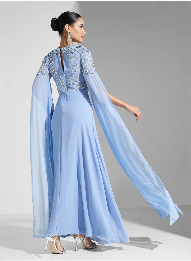 اميليا روز Embellished Mesh Detailed Dress