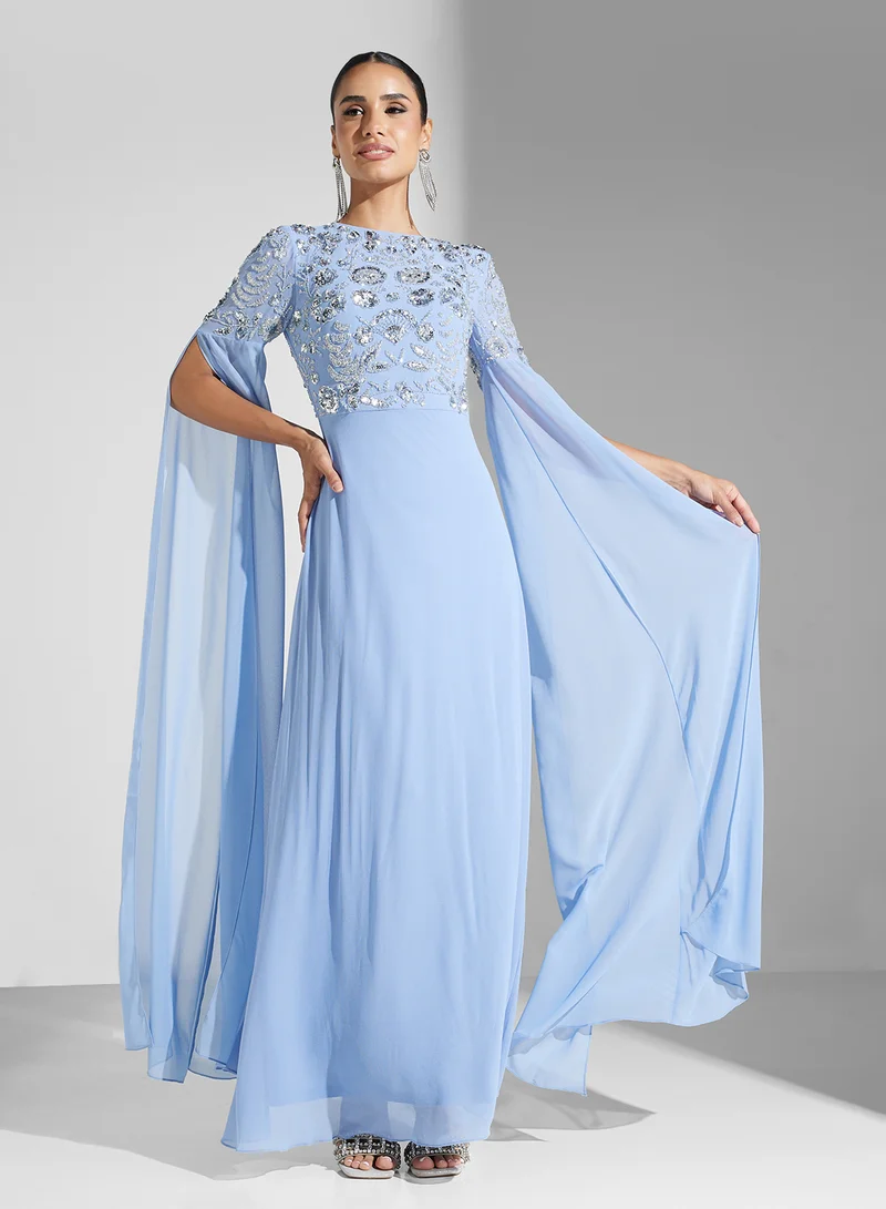 Amelia Rose Embellished Chiffon Dress