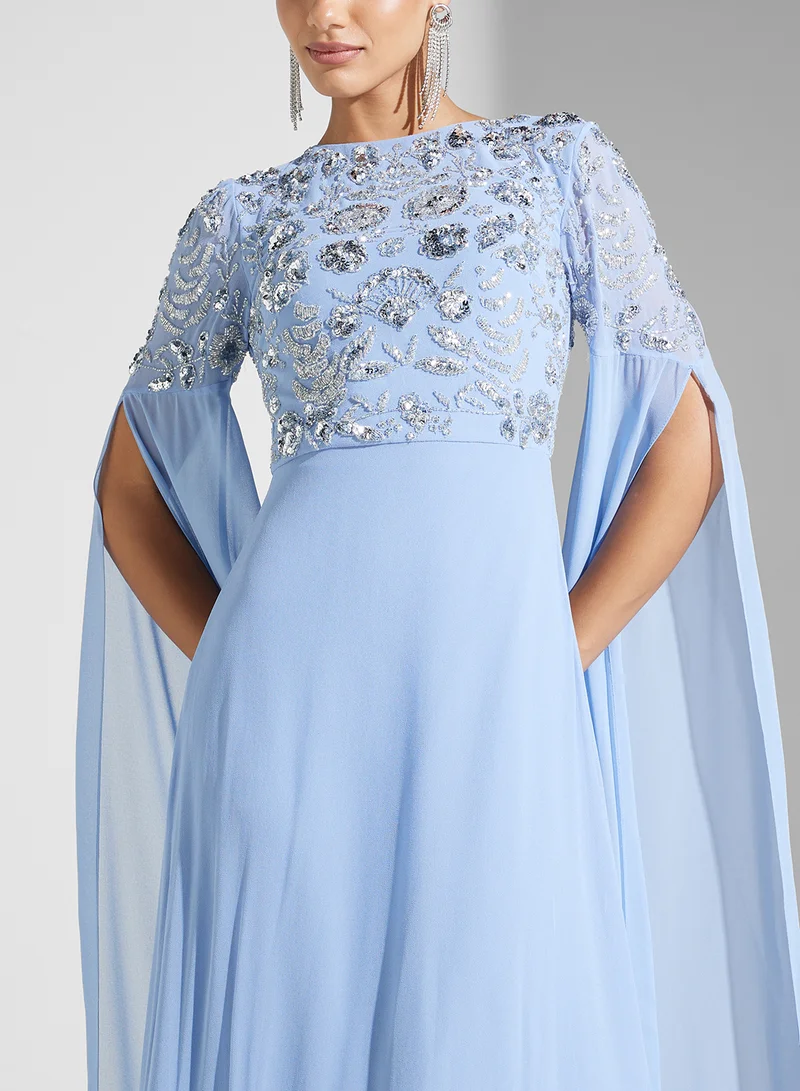 Amelia Rose Embellished Chiffon Dress