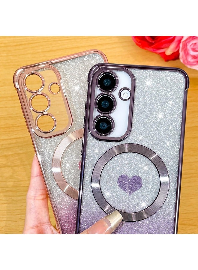 شيبشيب جراب لهاتف سامسونج جلكسي اس 25 مع بريق، جراب شفاف مغناطيسي مع واقٍ للكاميرا [متوافق مع MagSafe] بتصميم لامع وناعم من TPU، غطاء نحيف ومضاد للصدمات - Image 4