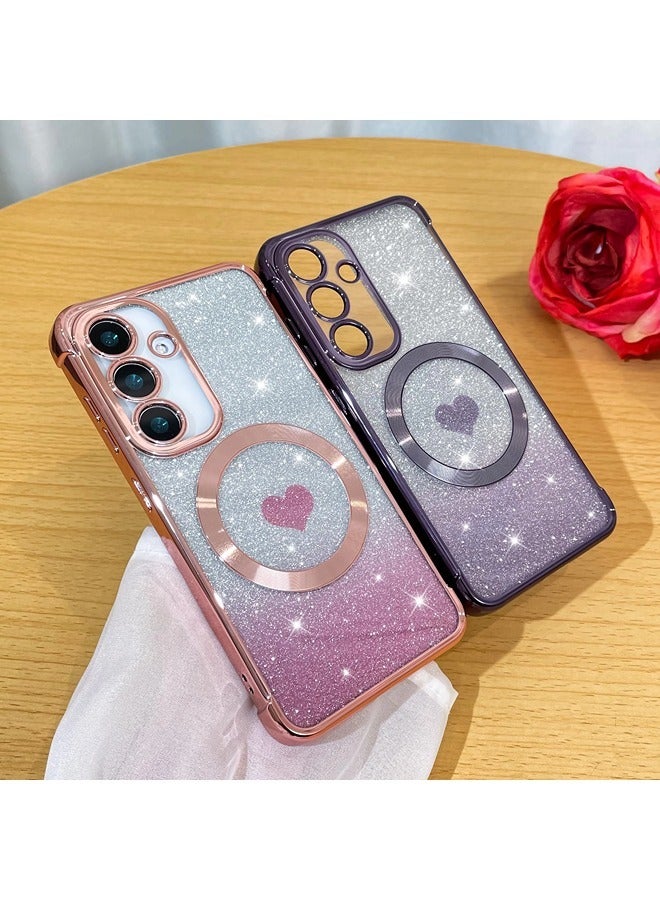 شيبشيب جراب لهاتف سامسونج جلكسي اس 25 مع بريق، جراب شفاف مغناطيسي مع واقٍ للكاميرا [متوافق مع MagSafe] بتصميم لامع وناعم من TPU، غطاء نحيف ومضاد للصدمات - Image 5