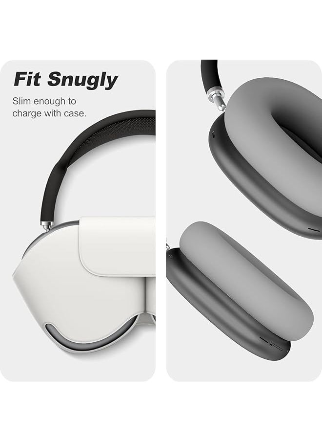 erorex - Silicone Ear Pads Cover Protector For Airpods Max Headphones Cushions Sweatproof Easily Washable Rugged Durability Gray - Image 1