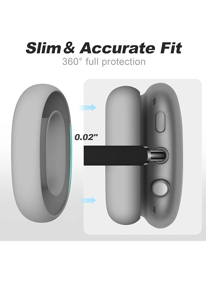 erorex - Silicone Ear Pads Cover Protector For Airpods Max Headphones Cushions Sweatproof Easily Washable Rugged Durability Gray - Image 1