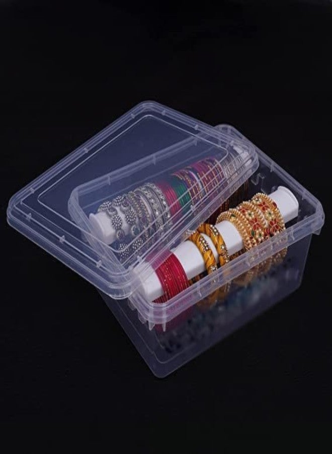 MFN Two Rod Bangle Box For Storage Plastic Big Size,Jewellery Box For Travelling,Bride,Poratble Chudi Organizer For Travel,Transparent Organiser (Made In India) - Image 1