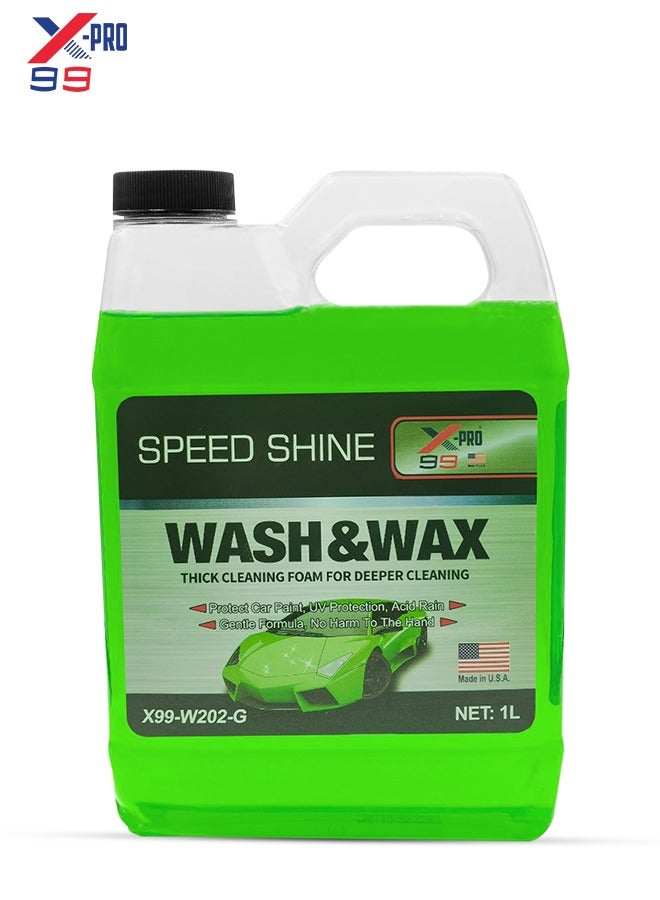 Xpro X-PRO 99 Speed Shine Wash & Wax – 1L, Thick Car Vehicle Cleaning Foam for Deeper Cleaning, UV Protection, Acid Rain Protection  - Image 1