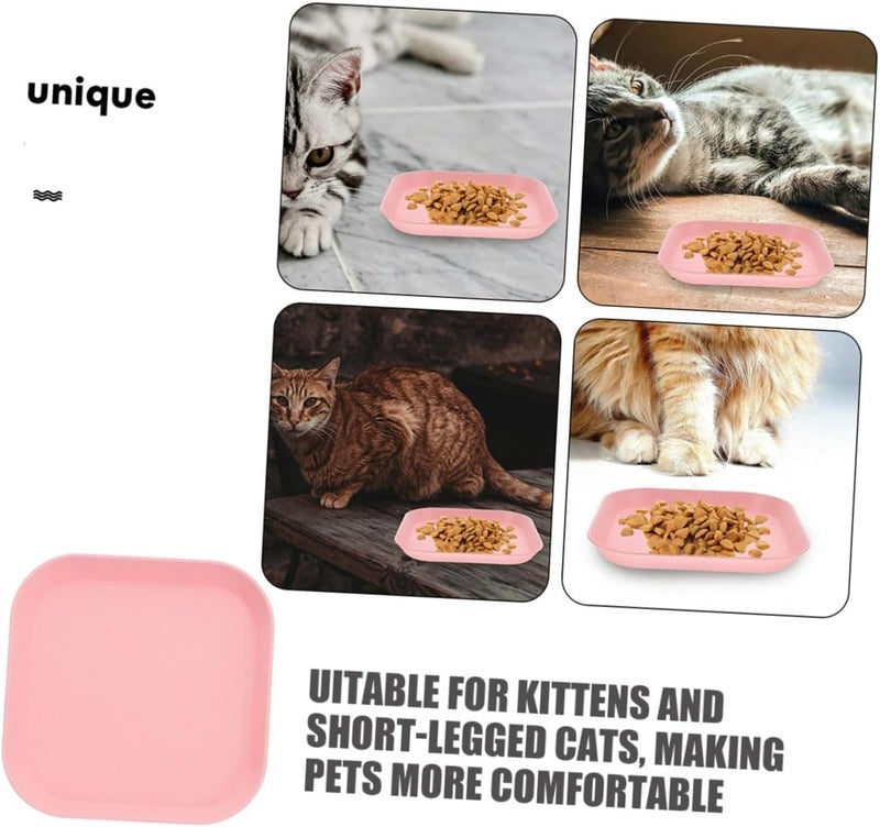 SHOWERORO 8pcs Square Shallow Cat Food Bowls Kitten Wet Food Plates Pet Feeding Dishes Small Cats and Assorted Colors for Daily Use - Image 3