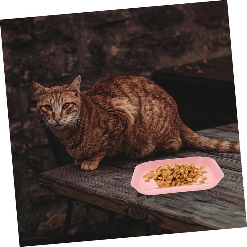 SHOWERORO 8pcs Square Shallow Cat Food Bowls Kitten Wet Food Plates Pet Feeding Dishes Small Cats and Assorted Colors for Daily Use - Image 5
