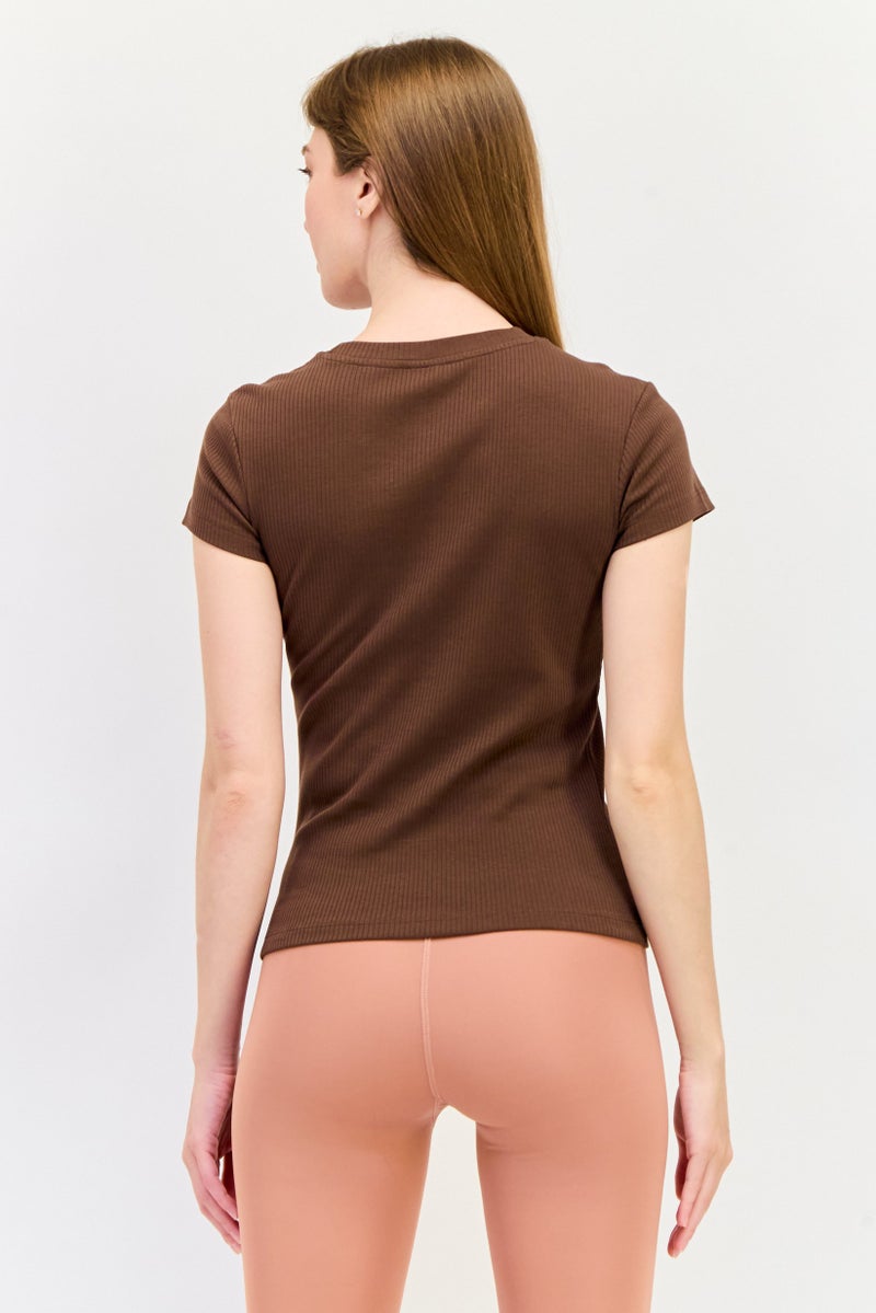 PUMA Women Sportswear Fit Short Sleeve Outdoor Top, Brown - Image 3