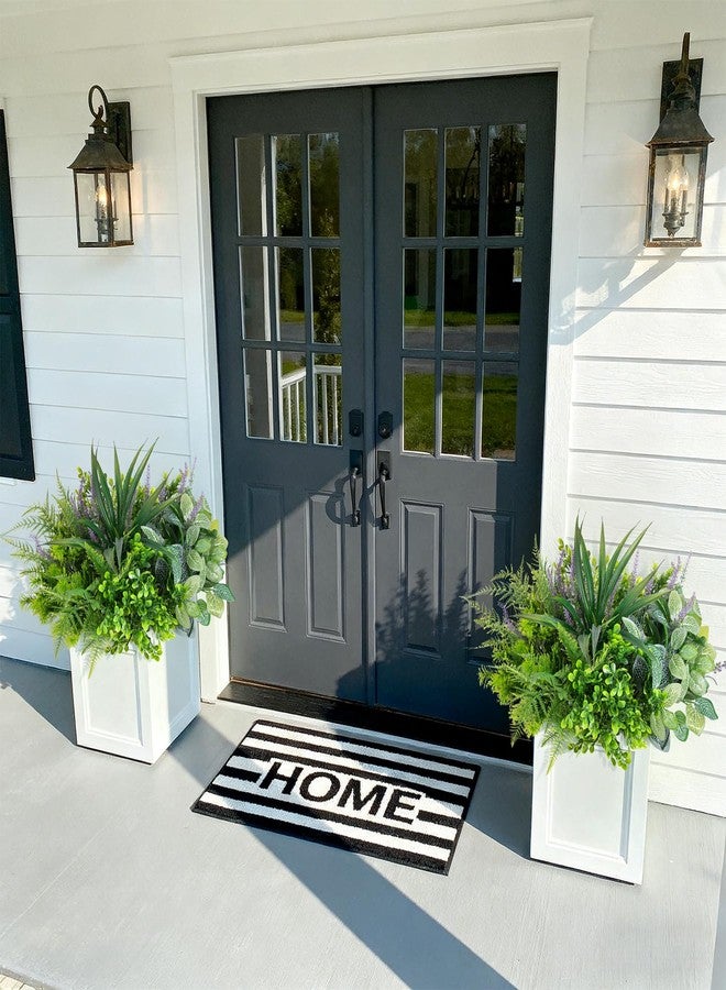 Hrobek Outdoor Faux Plants UV Resistant - 12 Bouquets Realistic Artificial Eucalyptus Fern Lavender Greenery for Patio Garden Front Porch Decor Weatherproof Fake Plants for Outside - Image 3