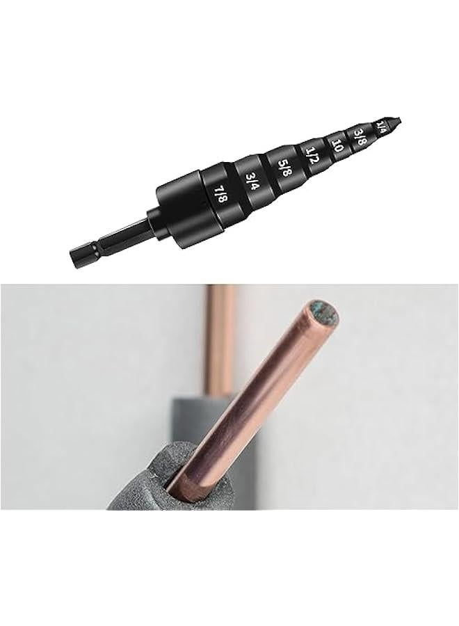 Pipe Expanding Tools Air Conditioner Copper Pipe Expander Swaging Tool Drill Bit Pipes Swage Expander Drill Bit Copper Tube Flaring Tool, 7 in 1 inch - Image 3
