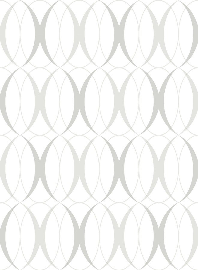 نو وولبيبر ورق جدران NuWallpaper NU1704 Circulate Light Silver Peel & Stick - Image 1
