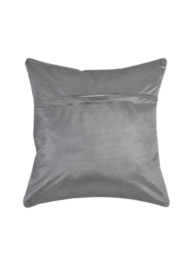 DECOMIZER Jacquard Geomteric Cushion Covers 16 Inch X 16 Inch Set Of 5 Ethnic Motifs Cushion Covers,Design- Criss-Cross,Color- Grey, 240 TC - Image 5