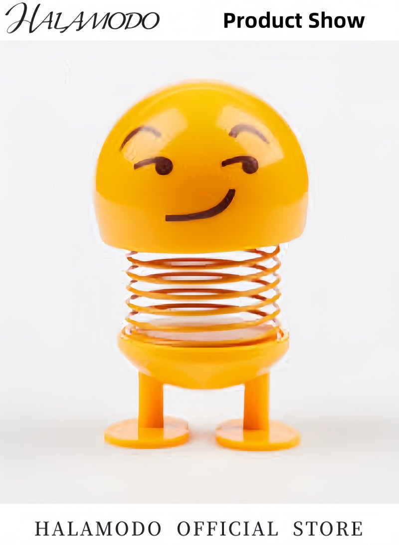 Halamodo Car Shaking Head Doll Ornament Smiling Swaying Doll Spring Swing Doll Auto Interior Decor Creative Decoration for Soothing Mood & Releasing Pressure - Image 2