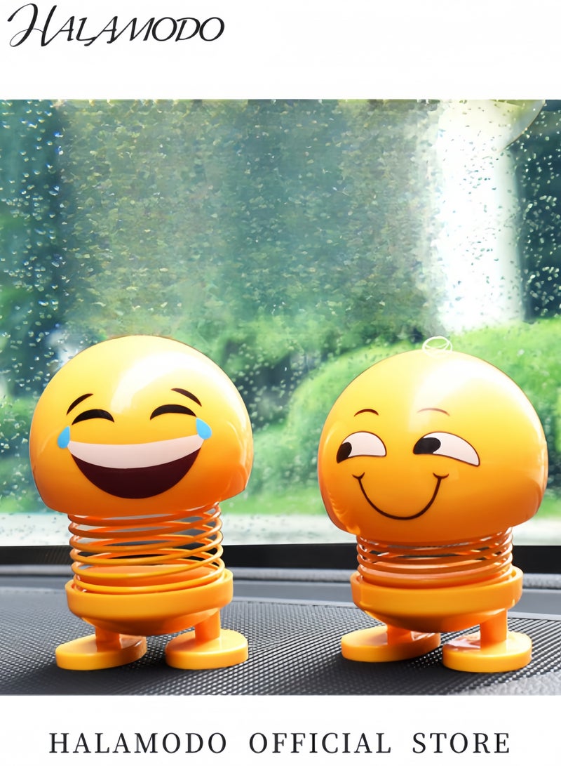 Halamodo Car Shaking Head Doll Ornament Smiling Swaying Doll Spring Swing Doll Auto Interior Decor Creative Decoration for Soothing Mood & Releasing Pressure - Image 4