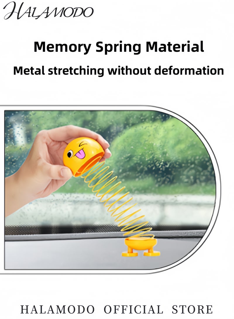 Halamodo Car Shaking Head Doll Ornament Smiling Swaying Doll Spring Swing Doll Auto Interior Decor Creative Decoration for Soothing Mood & Releasing Pressure - Image 5