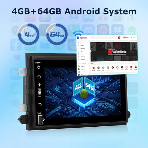 EKAT 8 Core [4G+64G] Car Radio for Ford F150 F250 F350 Fusion Edge Explorer, Android F150 Stereo with Wireless Carplay/Android Auto/DSP 32 EQ/IPS Screen/SWC/Bluetooth 5.0/WiFi - Image 3