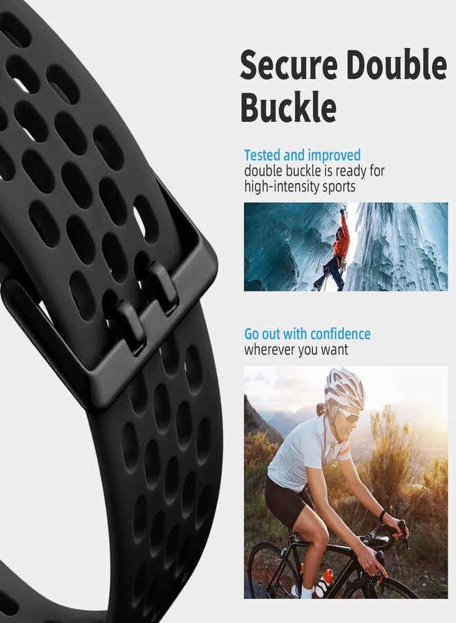 Getino Compatible Fitbit Charge Bands, Soft Breathable Replacement Sport Strap Adjustable Wristbands for Fitbit Charge 5/6, Black - Image 3