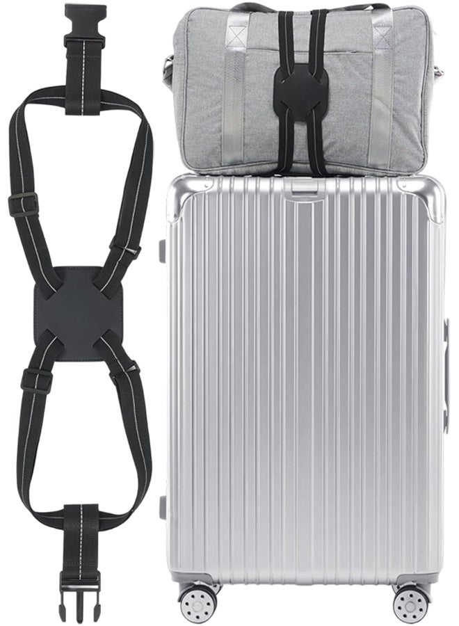 Adjustable Elastic Luggage Bungee Straps - Durable Suitcase Straps for Securing and Attaching Extra Bags, Practical Travel Essentials, Black - Image 1