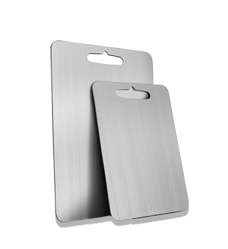 VK15 COLLECTION Stainless Steel Chopping Board for Vegetable and Fruit - Heavy Duty Kitchen Cutting Board (31 CM x 21 CM) - Image 5