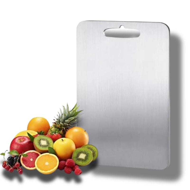 VK15 COLLECTION Stainless Steel Chopping Board for Vegetable and Fruit - Heavy Duty Kitchen Cutting Board (31 CM x 21 CM) - Image 4