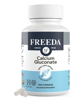 Freeda Calcium Gluconate - Kosher Vegan Calcium Supplement for Women & Men - Easy to Digest - Bone Health Supplement & Joint Support - Pure Calcium Supplement Without Vitamin D (100 Capsules) - pzsku/Z36986E408190CD1FA3CAZ/45/_/1735907902/1d036651-d9aa-45ea-83c6-d9924d31e95a