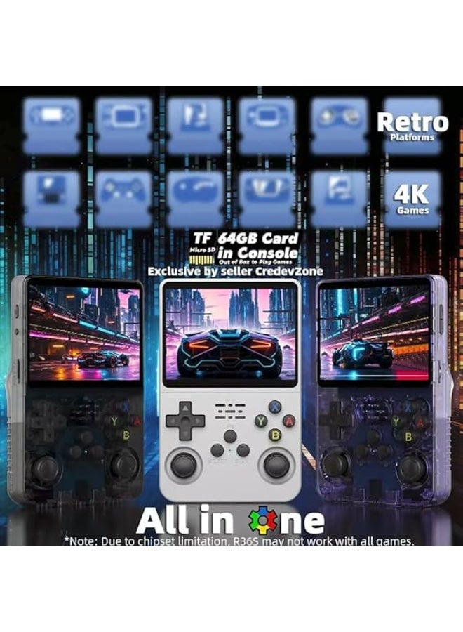 Retro Handheld Game Console R36S – 20,000+ Built-in Games with 3.5” IPS Screen & Long Battery Life Portable Gaming Device with 64GB Storage, Powerful Performance & Classic Entertainment Anywhere - Image 4