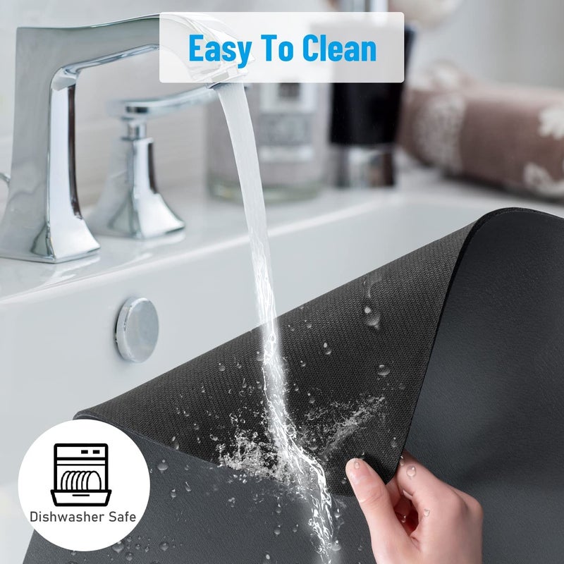 Deoxys Draining Mat Super Absorbent Kitchen Sink Drainer Mat Quick Dry Dish Drainer Mat AntiSlip Draining Mat for Kitchen Counter 40 30cm - Image 5