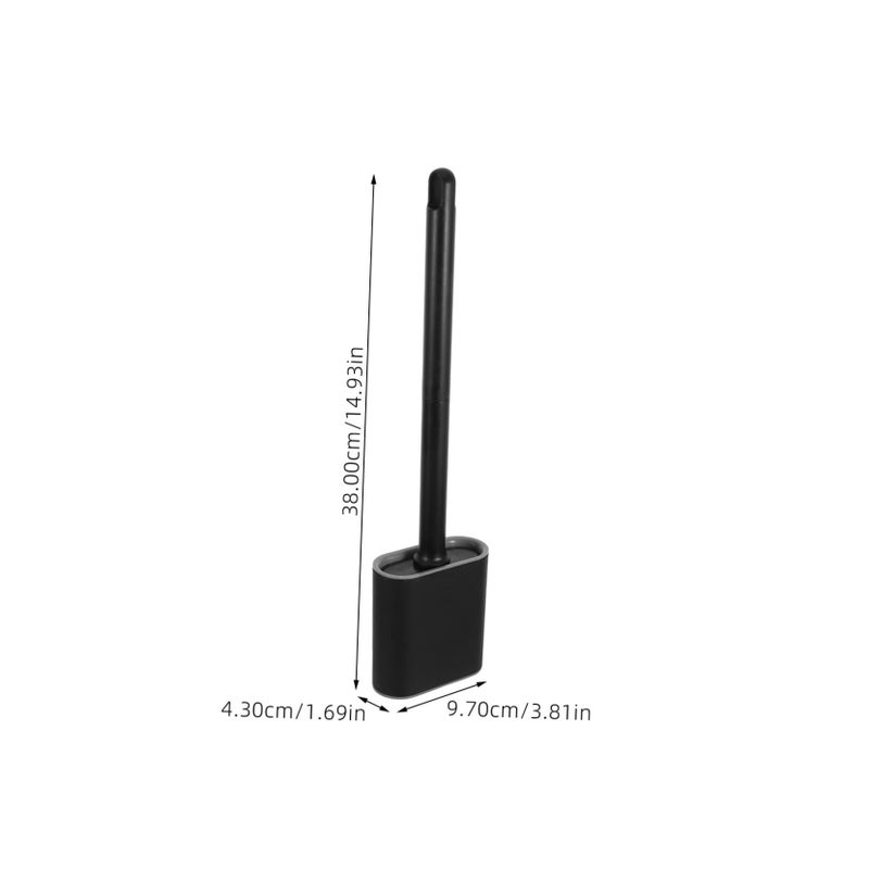 Upgraded Black Toilet Brush And Holder Set Flexible Scrubber Freestanding Or Wall Mounted For Bathroom - Image 3