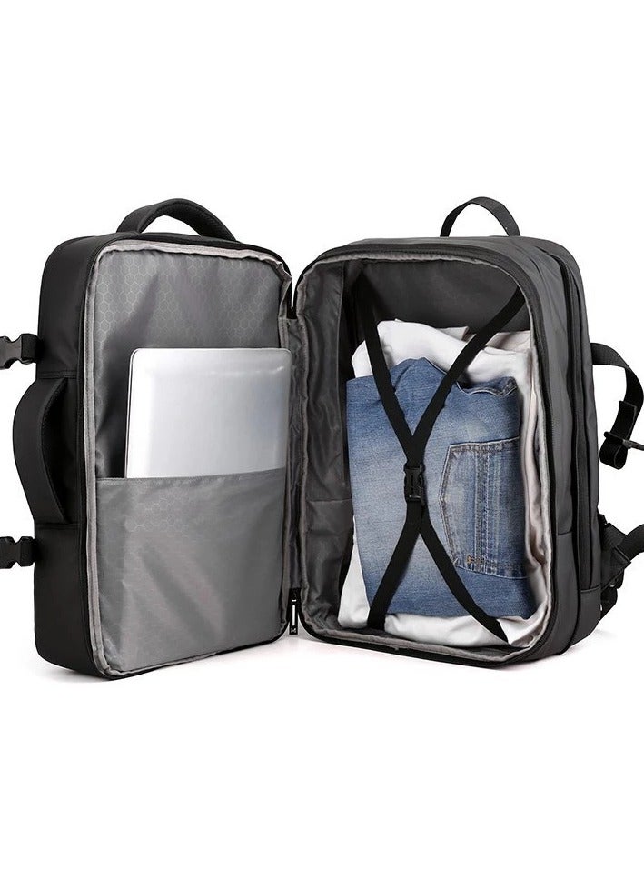 مينيلي شنطة لابتوب براند مينالي مستوردة اوريجنال قابلة للتوسعة ضد الميا ٣ جيوب كبيرة اسود - Image 5