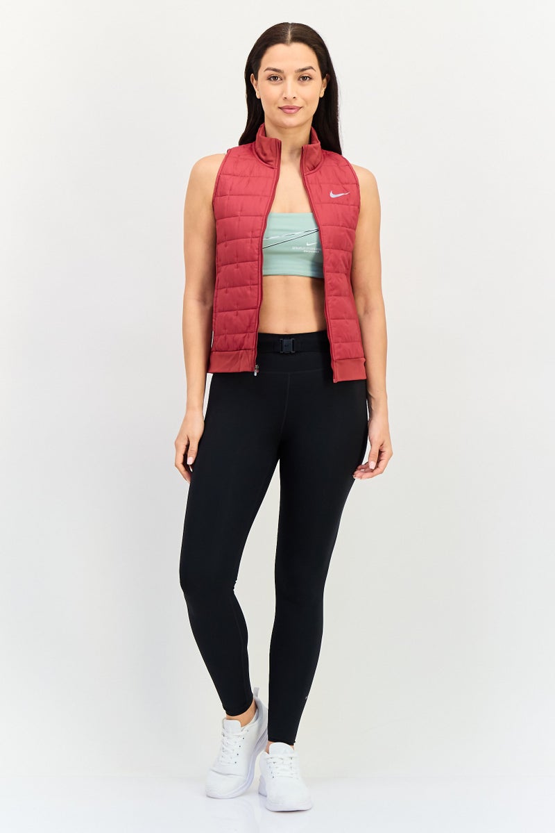 Nike Women Therma Fit Sleeveless Training Vest Jacket, Maroon - Image 3