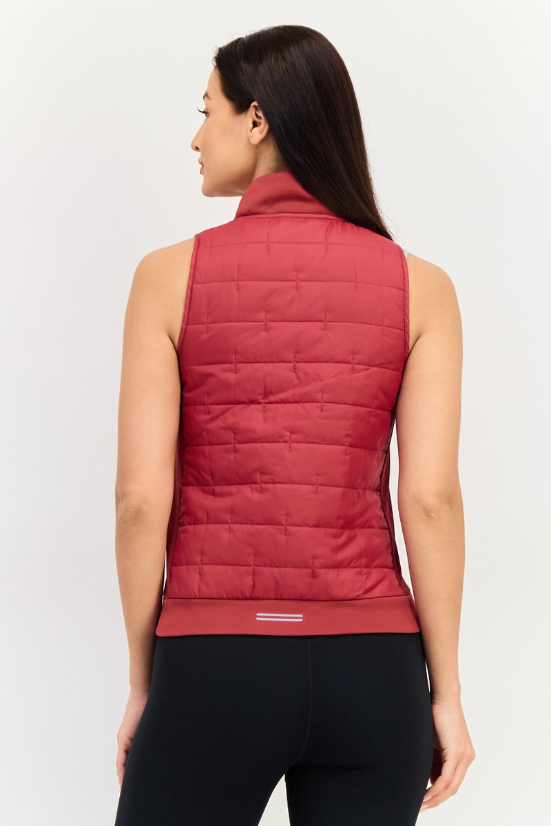 Nike Women Therma Fit Sleeveless Training Vest Jacket, Maroon - Image 2