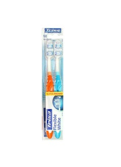 TRISA Flexible White Medium Toothbrush Pack Of 2 (Assorted Color)  - Image 4