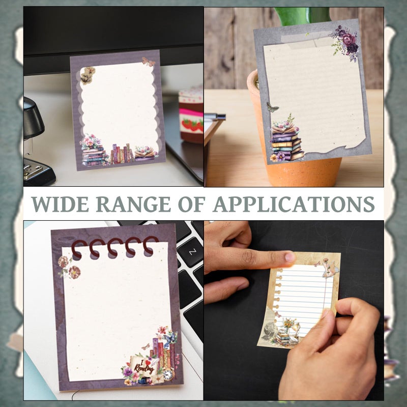 INCOK Book Review Sticky Notes - 9 PCS Aesthetic Book Post it Notes Flower to Do List Memo Vintage Notepads School Supplies Birthday Festival Gift for Women Students Teacher Bookish - Image 4