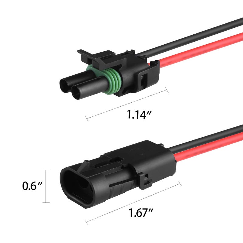 Muyi 14Awg Electrical Connectors Kits  3 Sets 2 Pin Way Wire Harness Connectors Weatherpack Connector Kit - Image 2