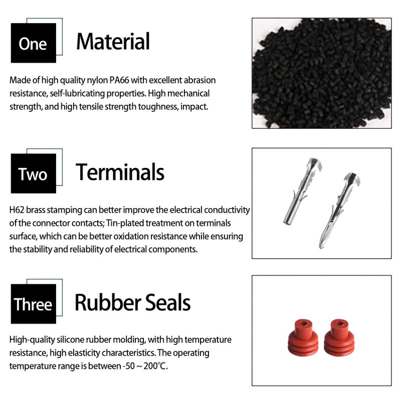 Muyi 14Awg Electrical Connectors Kits  3 Sets 2 Pin Way Wire Harness Connectors Weatherpack Connector Kit - Image 5