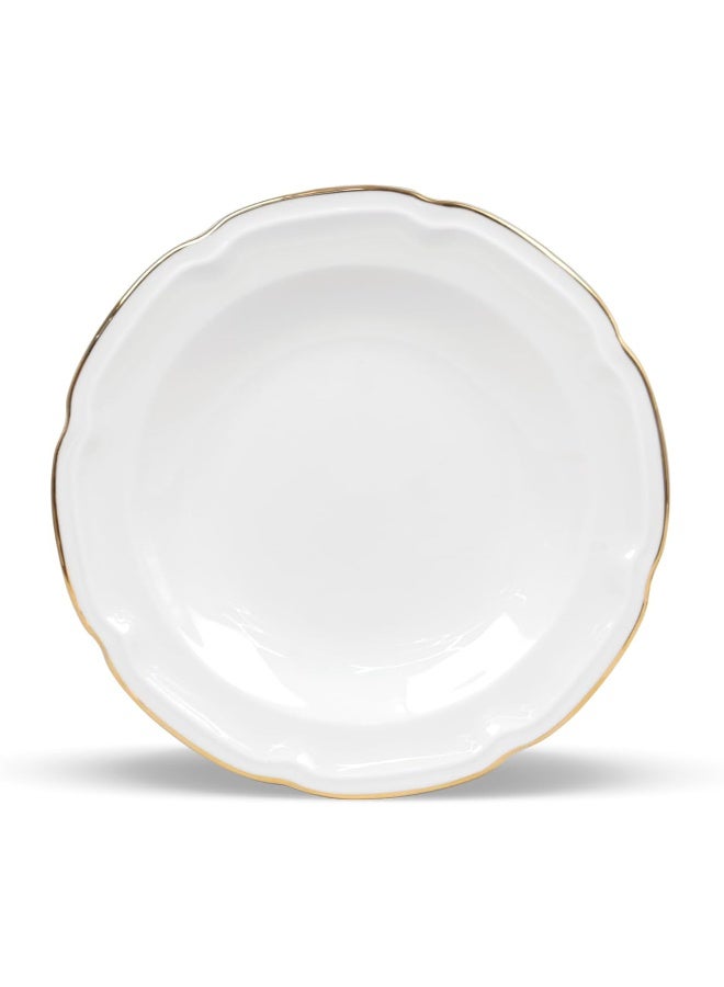 8.75 Inch New Bone China Embossed Soup Plate Earl Ceramic Dinner Plates Round Pasta Bowl Dinner Party Plate Serving Plates Salad Bowls Set Side Plate Dinnerware Plates Set