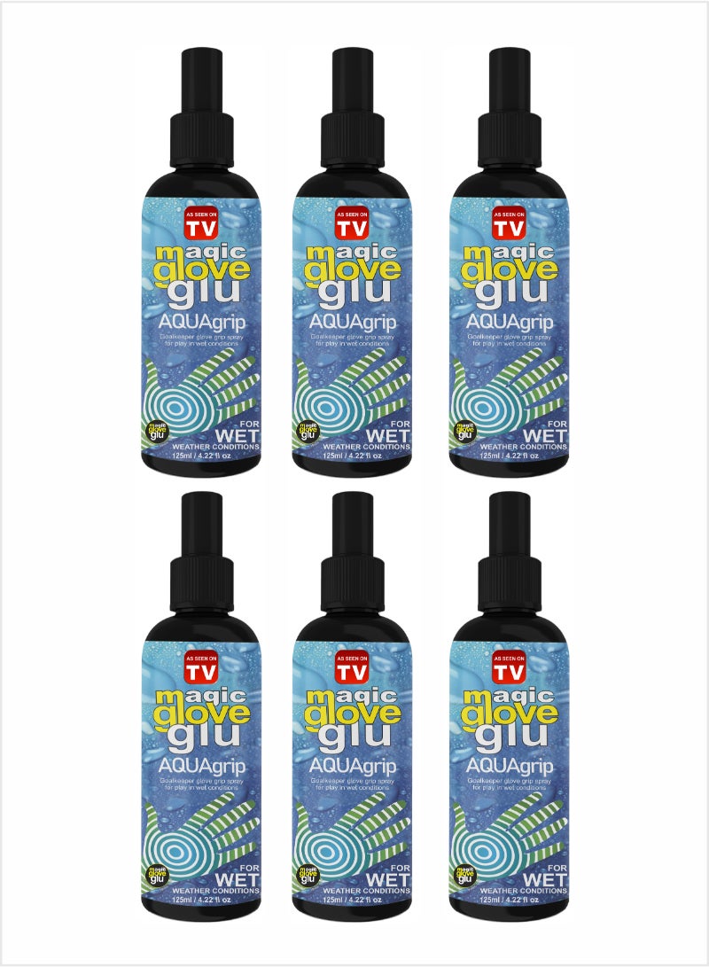 AS SEEN ON TV Magic gloveglu AQUAgrip Goalkeeper Glove Spray - Perfect for Goalkeeping Gloves in Wet Conditions 125ml Pack Of 6 