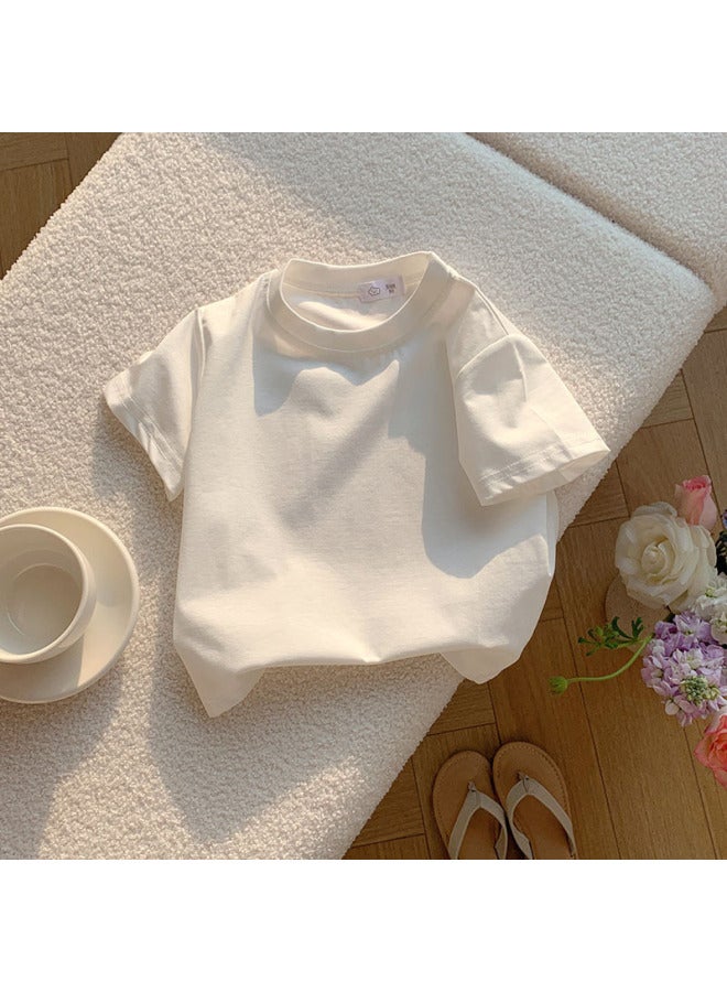 Children's Clothing Korean Style Loose Short-sleeved T-shirts For Small And Medium-sized Children, Boys And Girls, Versatile Casual Tops, One-piece Drop Shipping