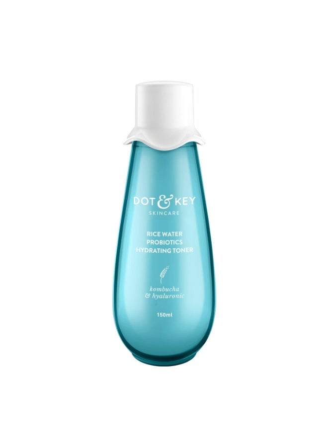 Dot & Key Rice Water Hydrating Toner With Hyaluronic |Rice Water Toner For Dry Skin, Sensitive Skin & Oily Skin |Alcohol-Free |Quick Absorbing & Non Sticky, For Hydrated Skin |Exfoliates Pores |150ml - Image 1