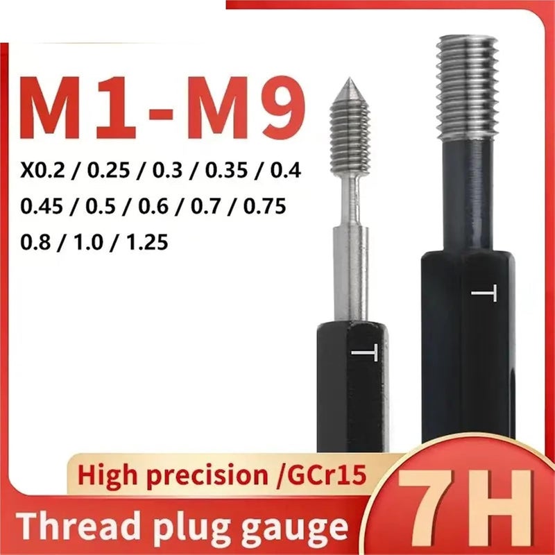 1PCS 7H M1-M9 Steel Metric Fine Thread Plug Gauge Measure X0.2/0.25/0.3/0.35/0.4/0.45/0.5/0.6/0.7/0.75/0.8/1.0/1.25(M6X0.35-7H) - Image 3