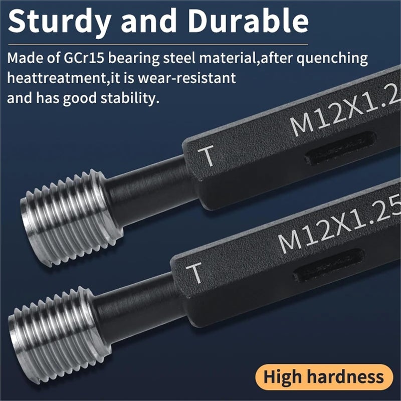 1PCS 7H M1-M9 Steel Metric Fine Thread Plug Gauge Measure X0.2/0.25/0.3/0.35/0.4/0.45/0.5/0.6/0.7/0.75/0.8/1.0/1.25(M6X0.35-7H) - Image 2