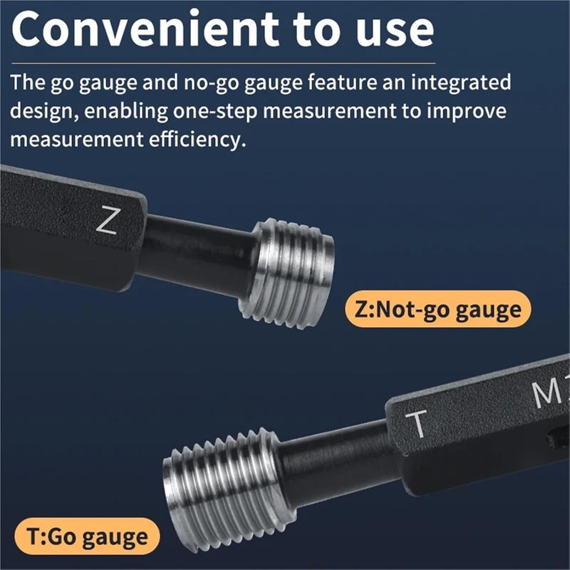 1PCS 7H M1-M9 Steel Metric Fine Thread Plug Gauge Measure X0.2/0.25/0.3/0.35/0.4/0.45/0.5/0.6/0.7/0.75/0.8/1.0/1.25(M6X0.35-7H) - Image 5