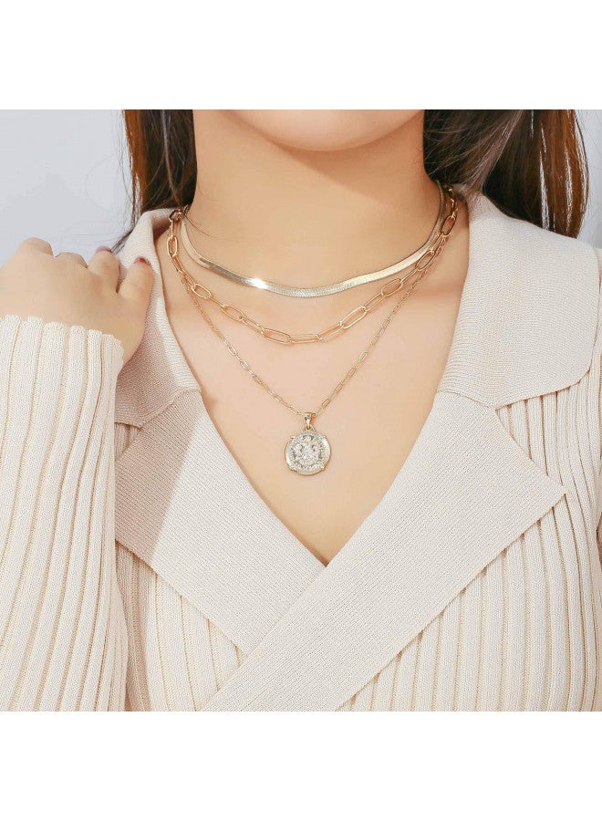 Hidepoo قلائد باندلت هيدبو الذهبية للنساء، قلادة عملة مطلية بالذهب عيار 14 قيراط، قلادة ميدالية عملة رقيقة، قلادة تشوكر بسلسلة ثعبان، قلائد عملة ذهبية للنساء - Image 2