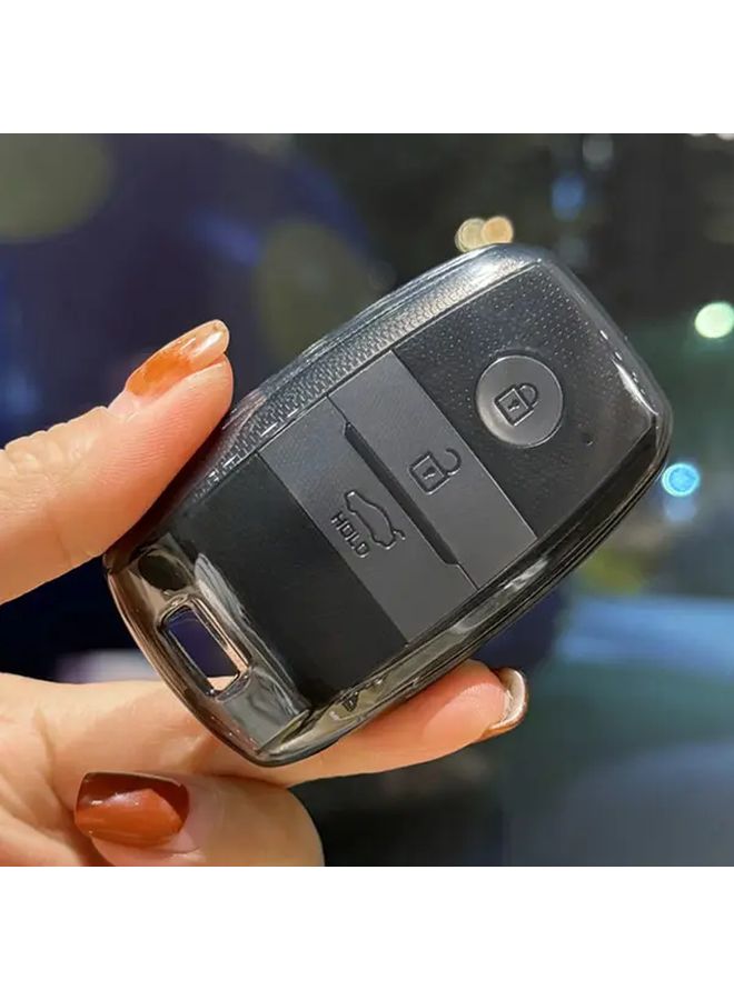 غطاء مفتاح سيارة من TPU ناعم أسود شفاف لـ Kia Niro Forte Optima Sorento Rio Soul Sportage - Image 5