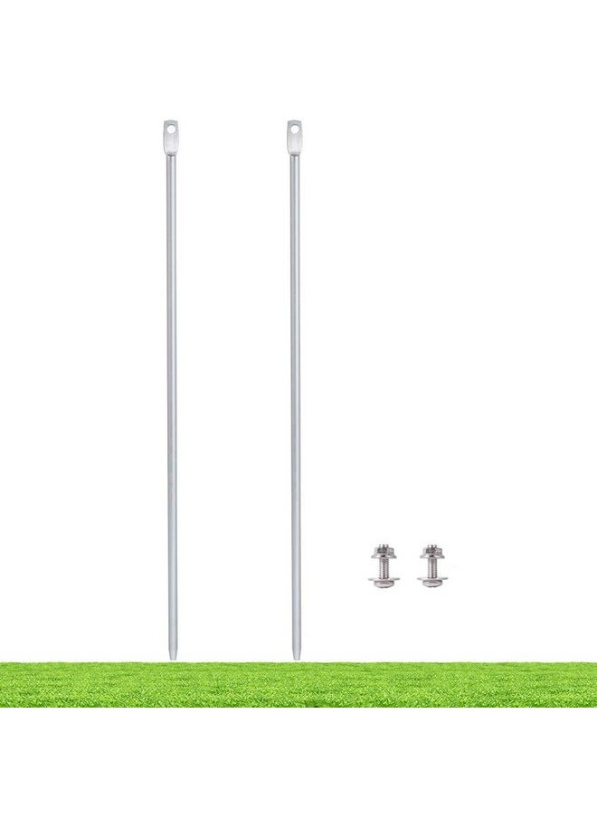 Kichwit 15.7" Metal Stakes For Yard Signs, 0.3 Inch Thickness, Stainless Steel Hardware Included  - Image 1