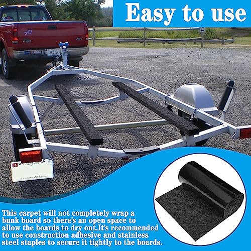 DECOHS 12 Inch x 20 Ft Boat Trailer Bunk Carpet - Marine Trailer Bunk Carpet - Trailer Boat Bunk Padding for Outdoor Boat Trailer Jet Ski Ramp Garage Dock - Image 5