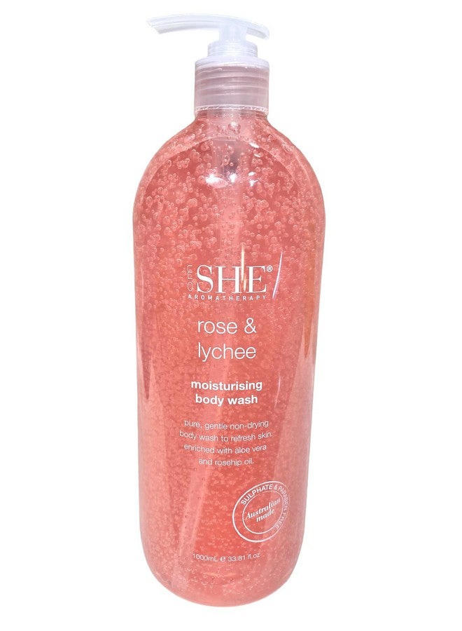 Om She Aromatherapy Rose & Lychee Shower Body Wash 33.8 Oz - Image 1